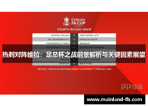 热刺对阵维拉：足总杯之战前景解析与关键因素展望