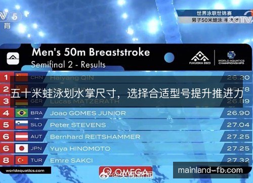 五十米蛙泳划水掌尺寸，选择合适型号提升推进力